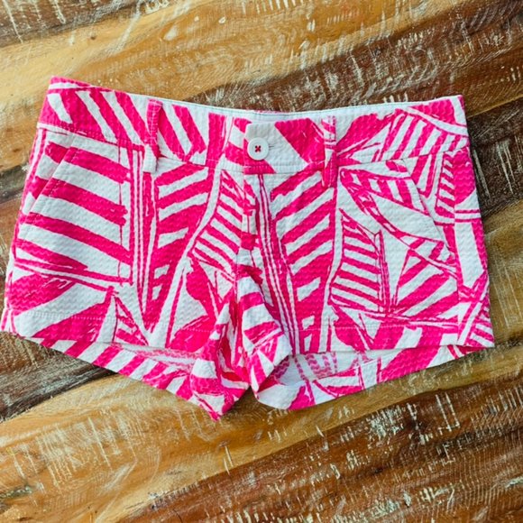 Lilly Pulitzer Pants - Lilly Pulitzer The Callahan Capri Pink Yacht Sea Shorts Size 2